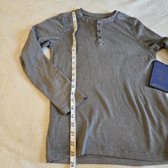 Surplus Gray Ribbed Henley Top - Picture 6 of 7